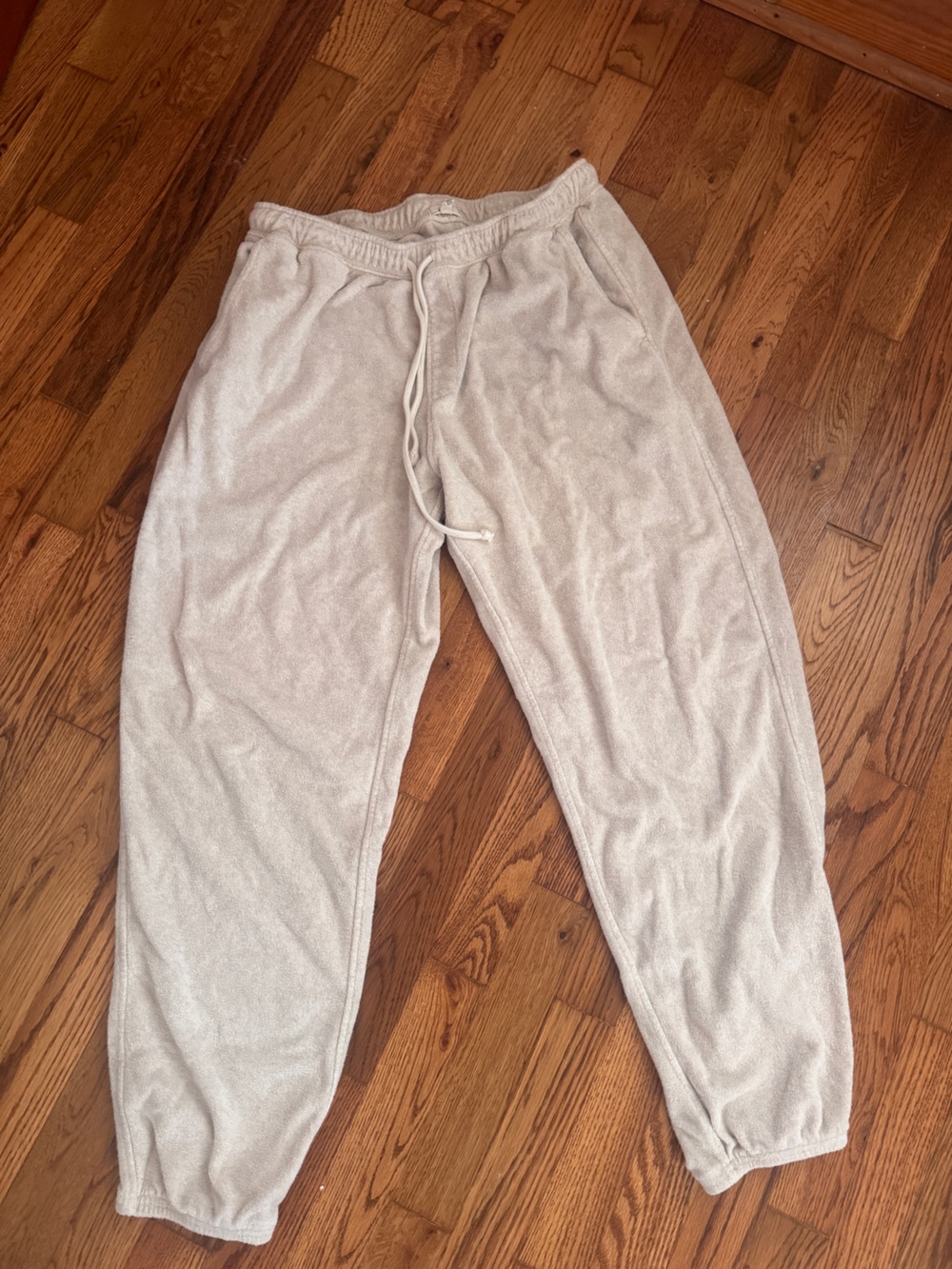 aerie Light Beige Drawstring Terry cloth Joggers